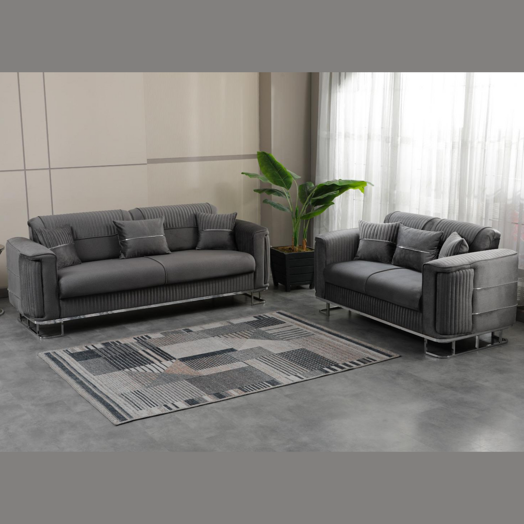 Stylish Plush Velvet Sofa Set