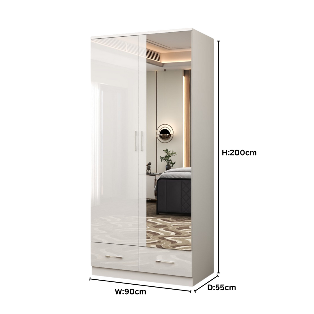 High Gloss 2 Doors Wardrobe