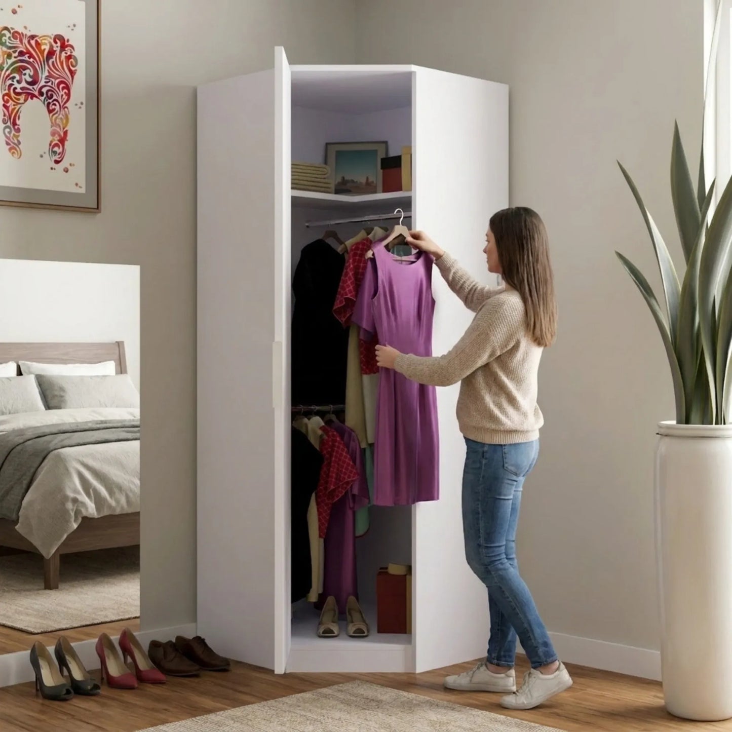 Verona | 1 door Corner | White