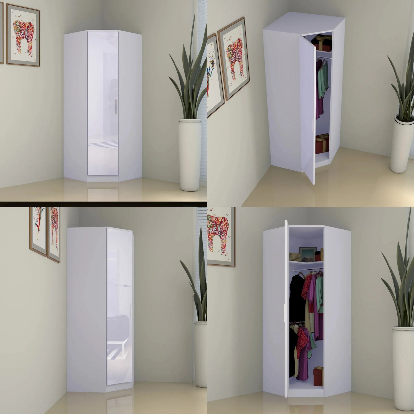 Verona | 1 door Corner | White