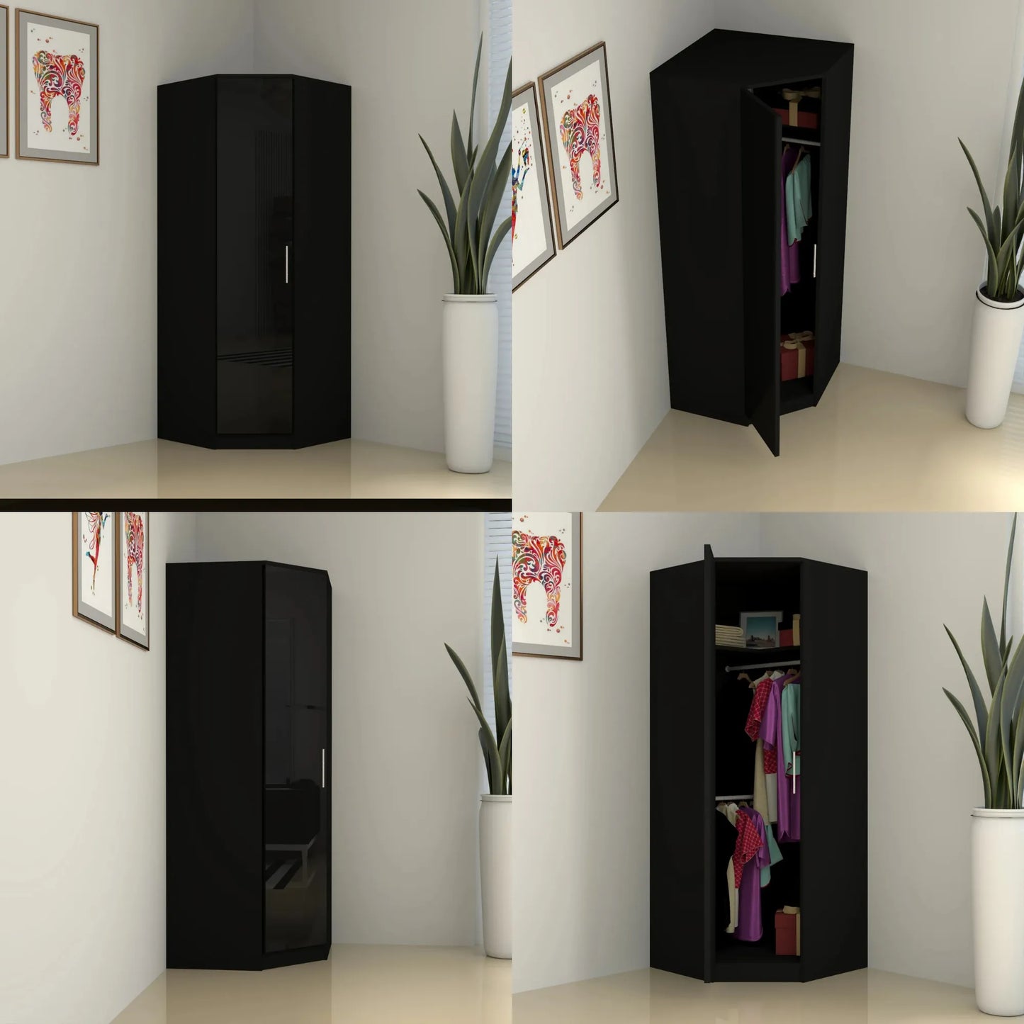 Verona | 1 door Corner | Black
