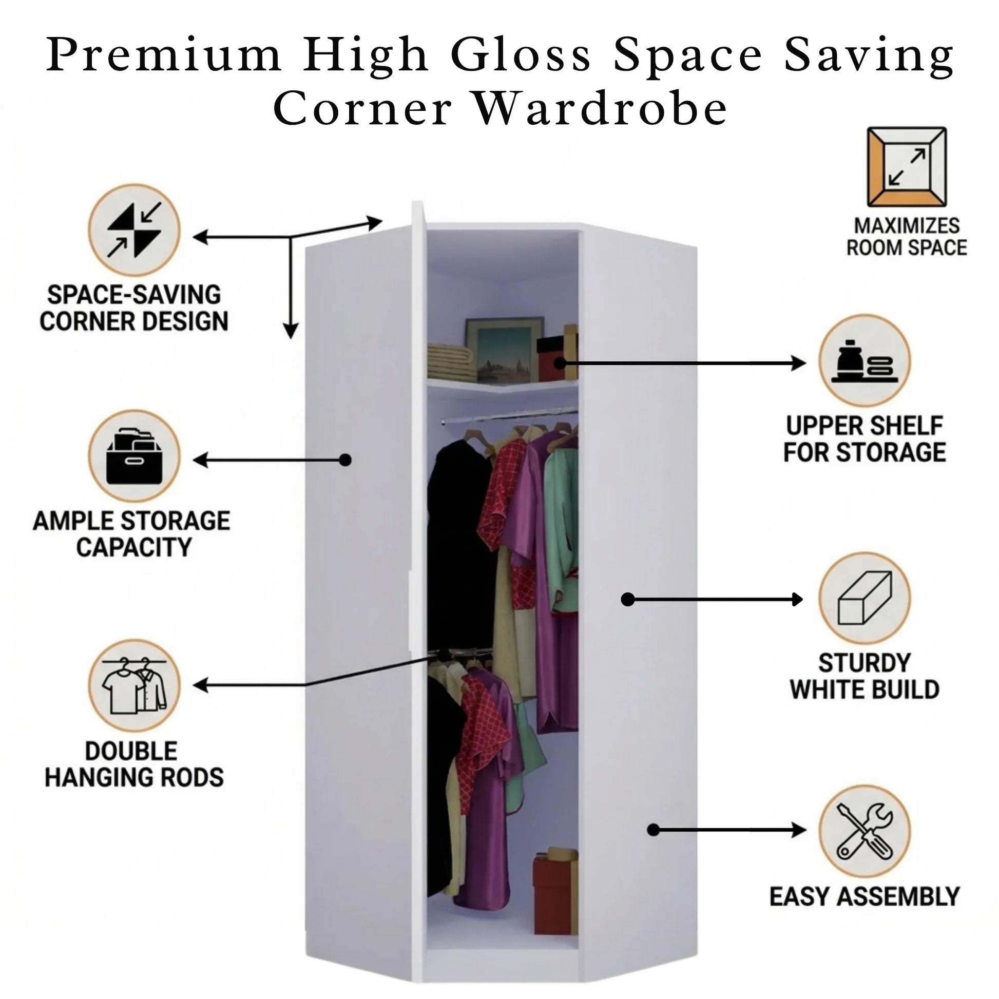 Verona | 1 door Corner | White