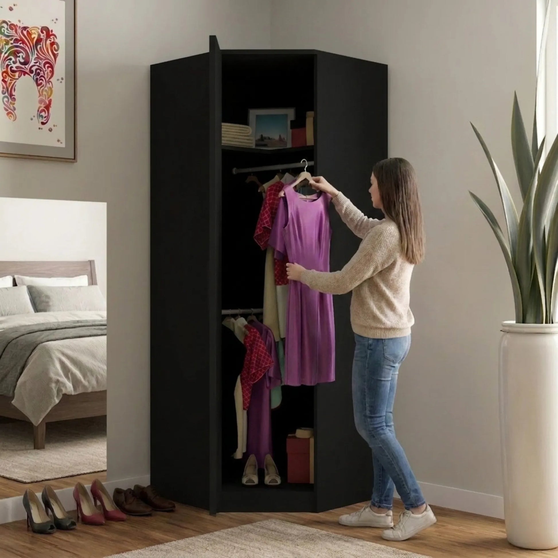 Verona | 1 door Corner | Black