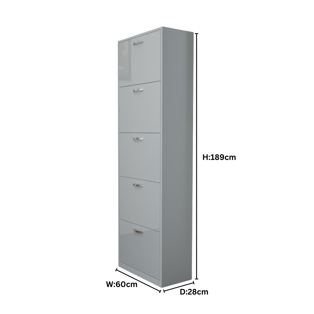 5 Tier High Gloss Shoes Cabinet