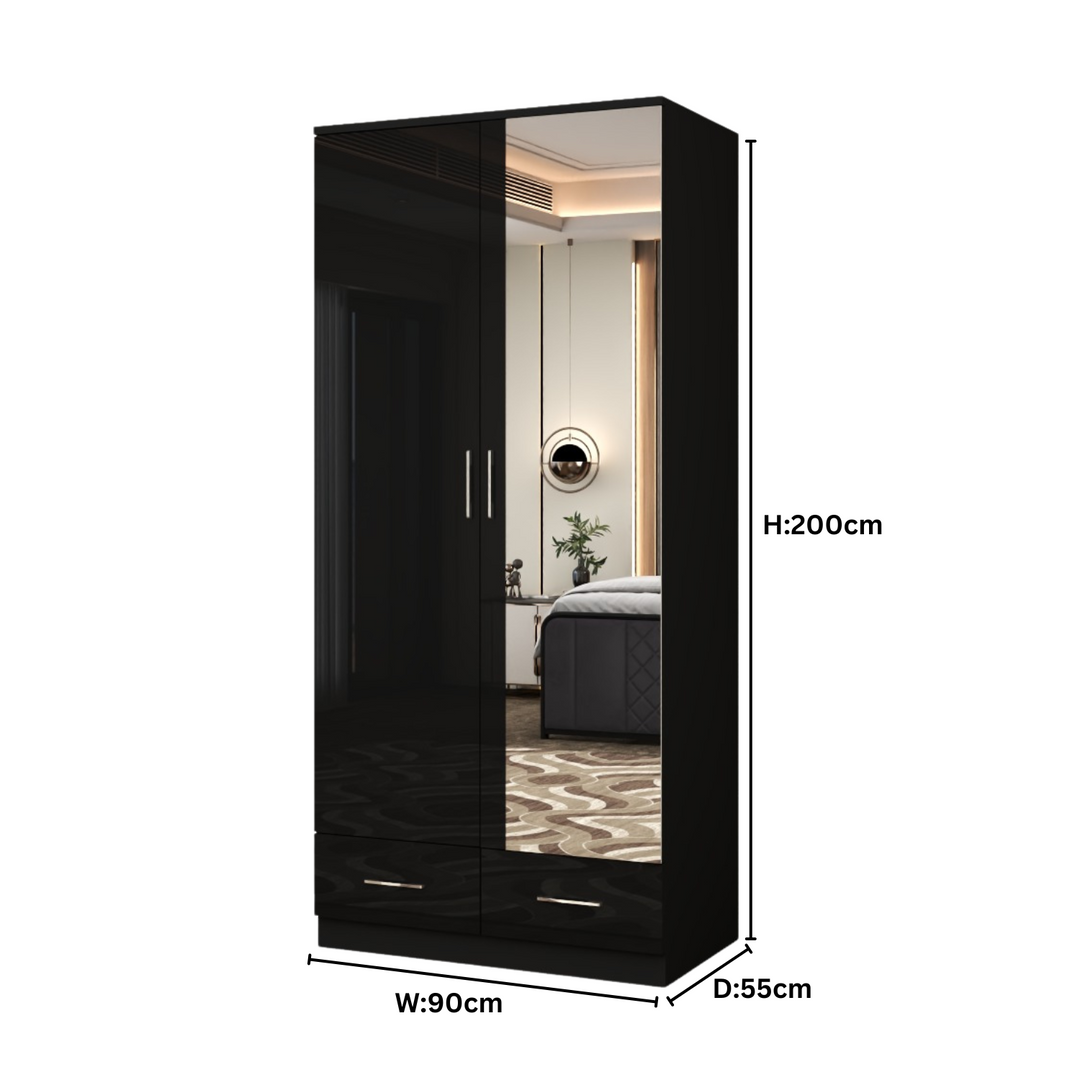 High Gloss 2 Doors Wardrobe