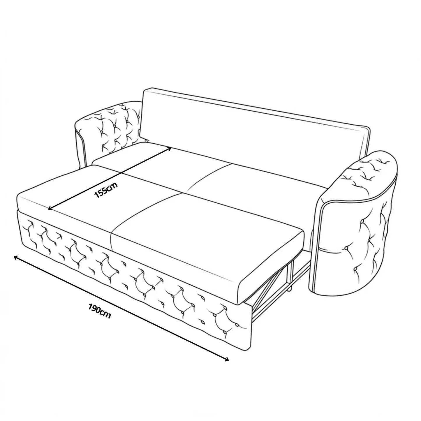 Black 3 seater