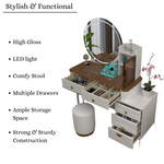 Load image into Gallery viewer, Modern Dressing Table with LED Mirror
