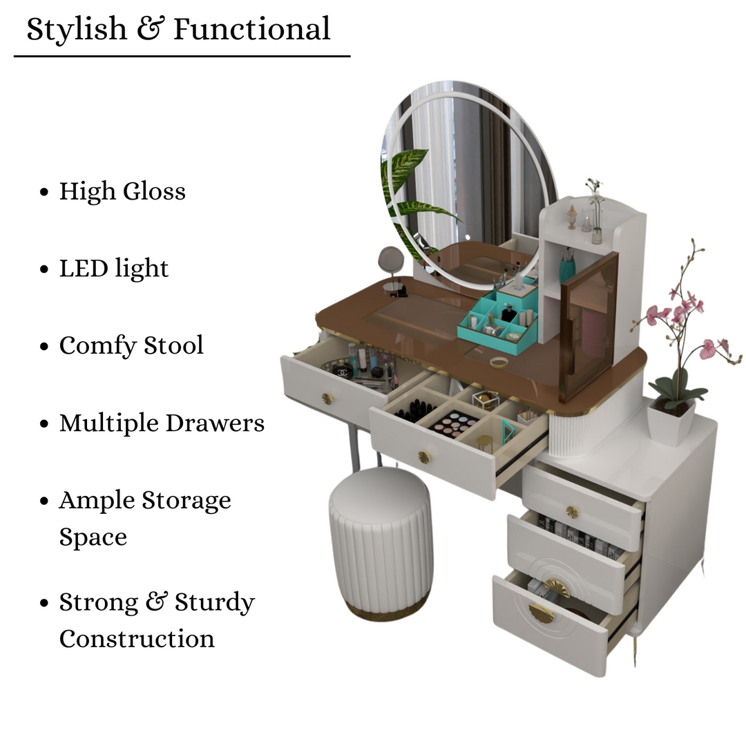 Modern Dressing Table with LED Mirror