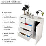 Load image into Gallery viewer, 5-Drawers High Gloss Chest of Drawer with Side Hanging Cabinet

