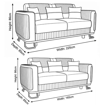 Black 3+2 Seater