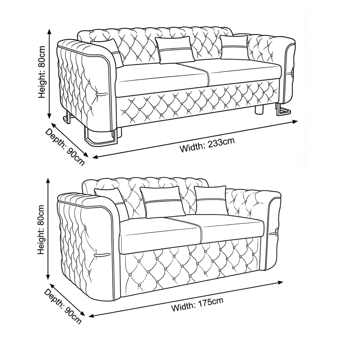 Brown 3+2 seater