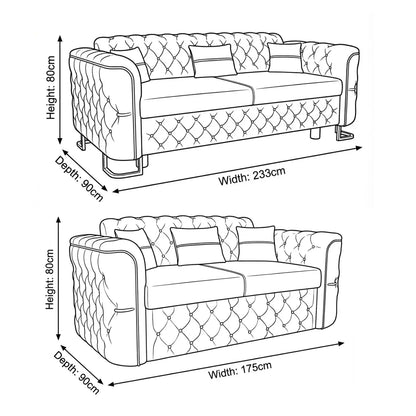 Brown 3+2 seater