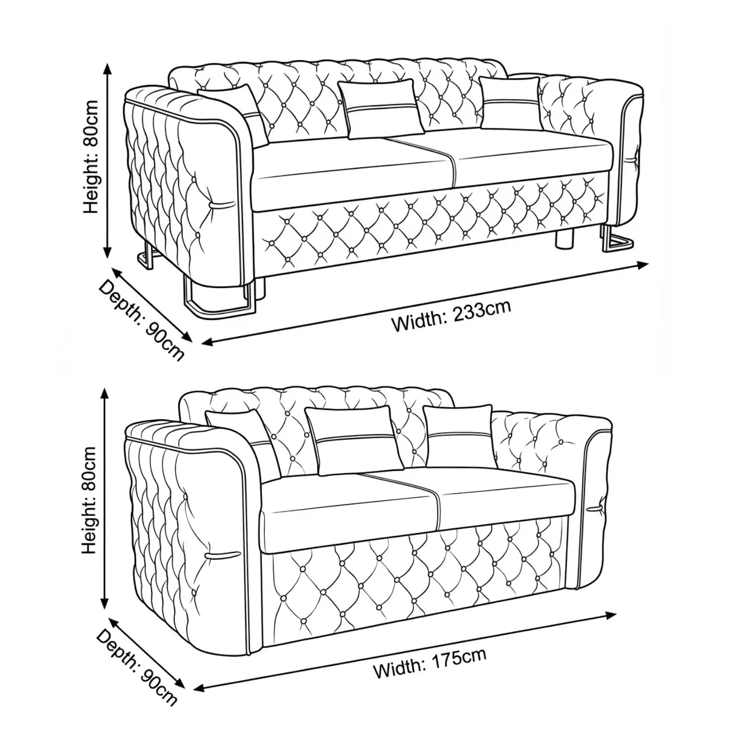 Cream 3+2 seater