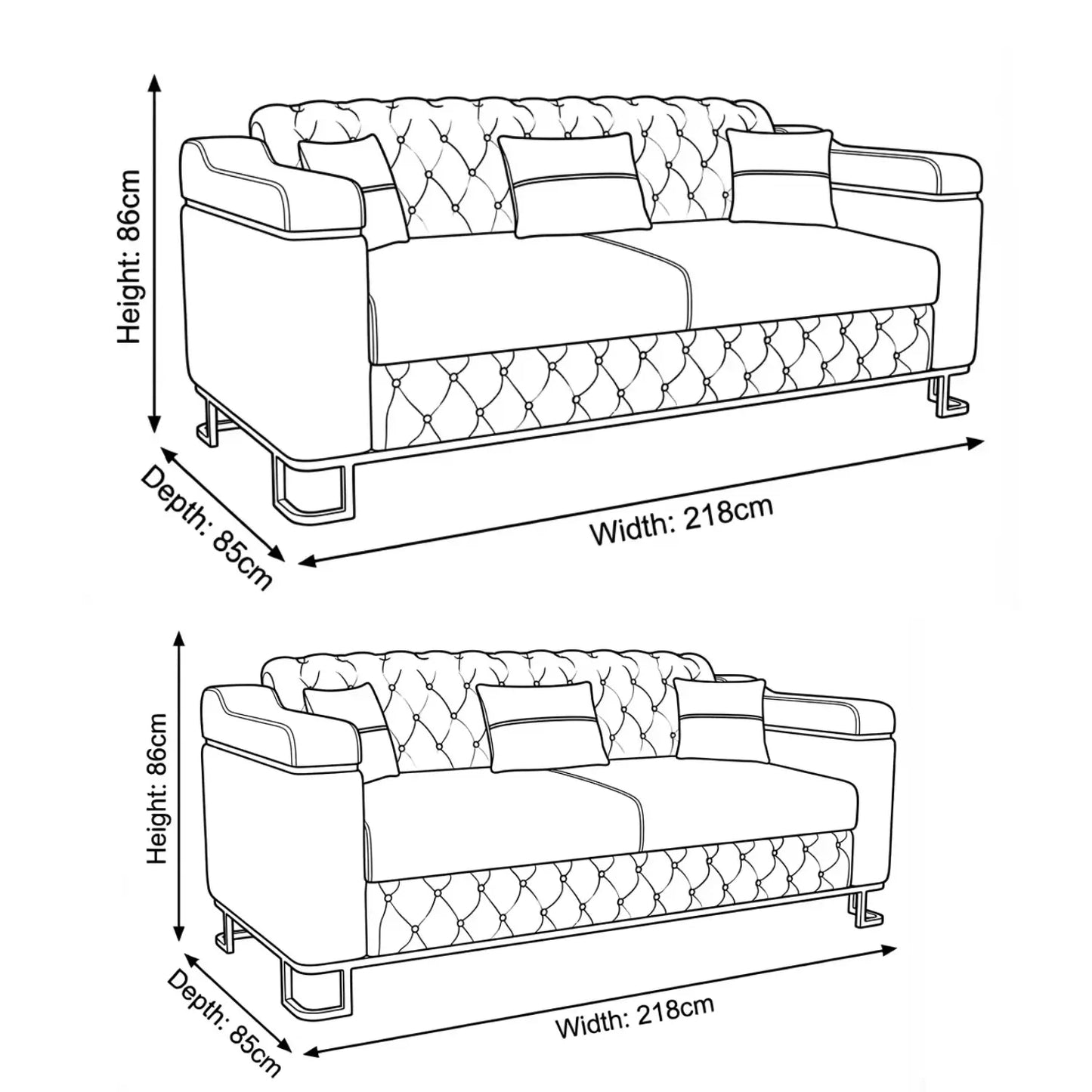 Gray 3+2 Seater
