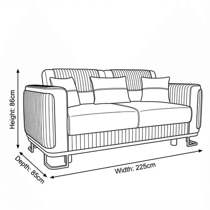 Cream 3 Seater