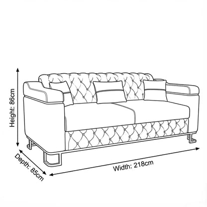 Gray 3 Seater