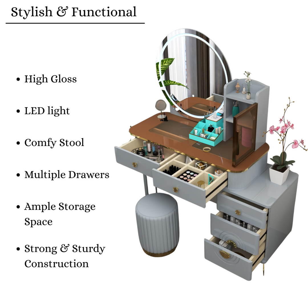 Modern Dressing Table with LED Mirror