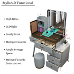 Load image into Gallery viewer, High Gloss Dressing Table with Mirror
