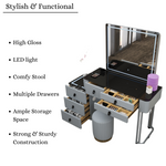 Load image into Gallery viewer, High Gloss Dressing Table with Drawers
