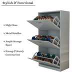 Load image into Gallery viewer, 3 Tier High Gloss Shoes Cabinet
