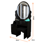 Load image into Gallery viewer, Modern Dressing Table with LED Oval Mirror
