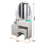 Load image into Gallery viewer, Modern Dressing Table with LED Oval Mirror
