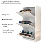Load image into Gallery viewer, 3 Tier High Gloss Shoes Cabinet
