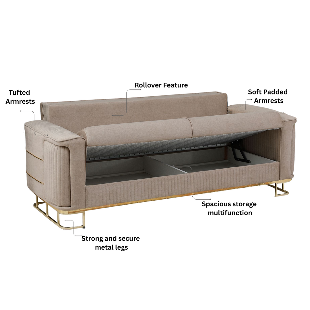 Stylish Plush Velvet Sofa Set