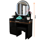 Load image into Gallery viewer, High Gloss Dressing Table with LED Mirror &amp; Stool
