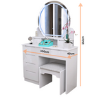 Load image into Gallery viewer, High Gloss Dressing Table with LED Mirror &amp; Stool
