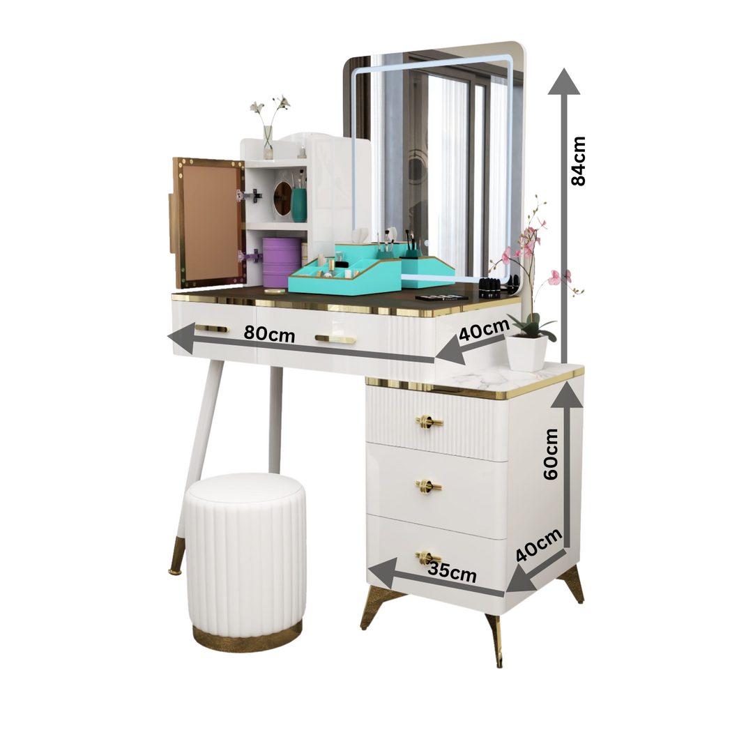 High Gloss Dressing Table with Mirror
