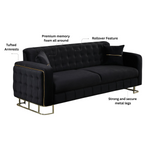 Load image into Gallery viewer, Plush Velvet Sofa BED with Metal Legs
