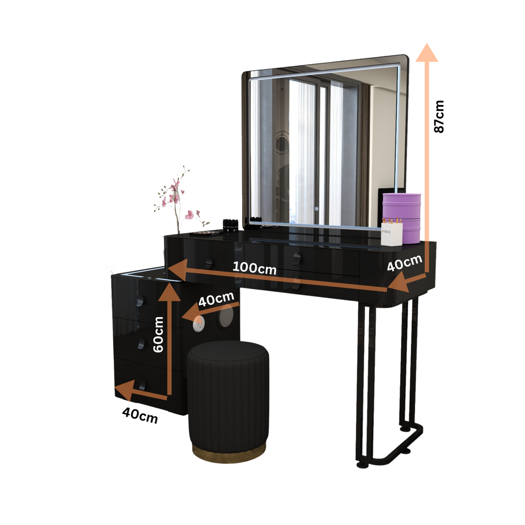 High Gloss Dressing Table with Drawers