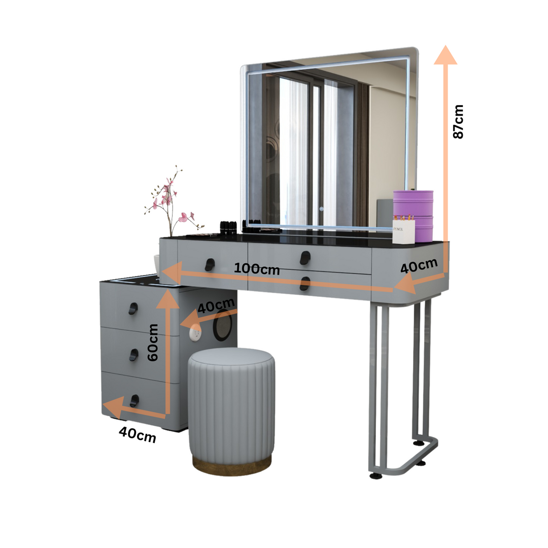 High Gloss Dressing Table with Drawers