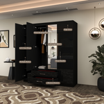 Load image into Gallery viewer, High Gloss 4-Doors Wardrobe with Mirror
