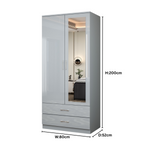 Load image into Gallery viewer, 2-Doors High Gloss Wardrobe with Drawers
