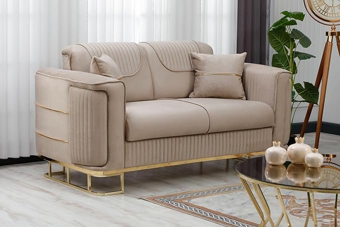 Stylish Plush Velvet Sofa Set