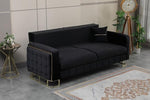 Load image into Gallery viewer, Plush Velvet Sofa BED with Metal Legs
