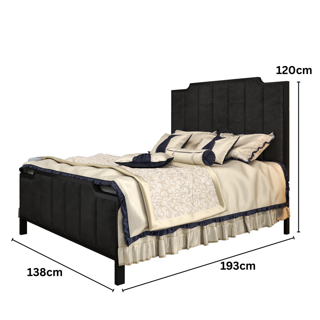 Metal Bed Frame with Vertical Pannels Design
