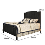 Load image into Gallery viewer, Metal Bed Frame with Vertical Pannels Design
