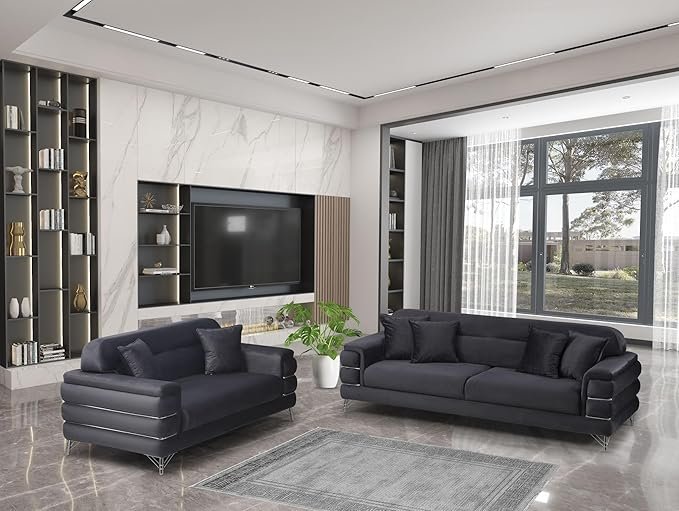 Modern Fabric Sofa Set  with Cushions