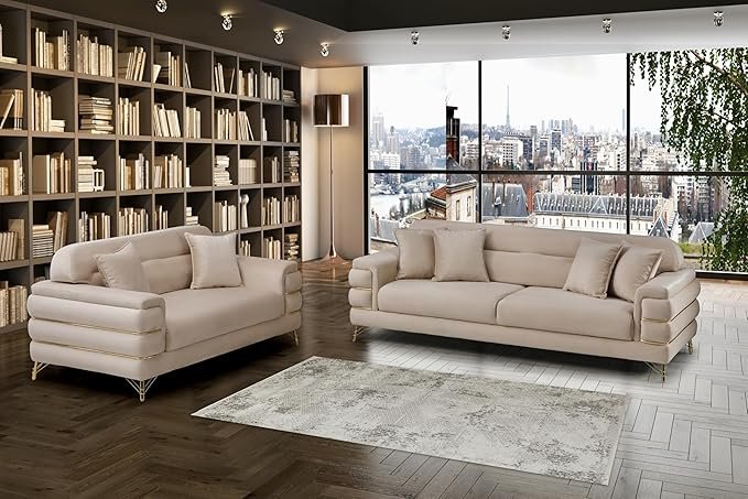 Modern Fabric Sofa Set  with Cushions