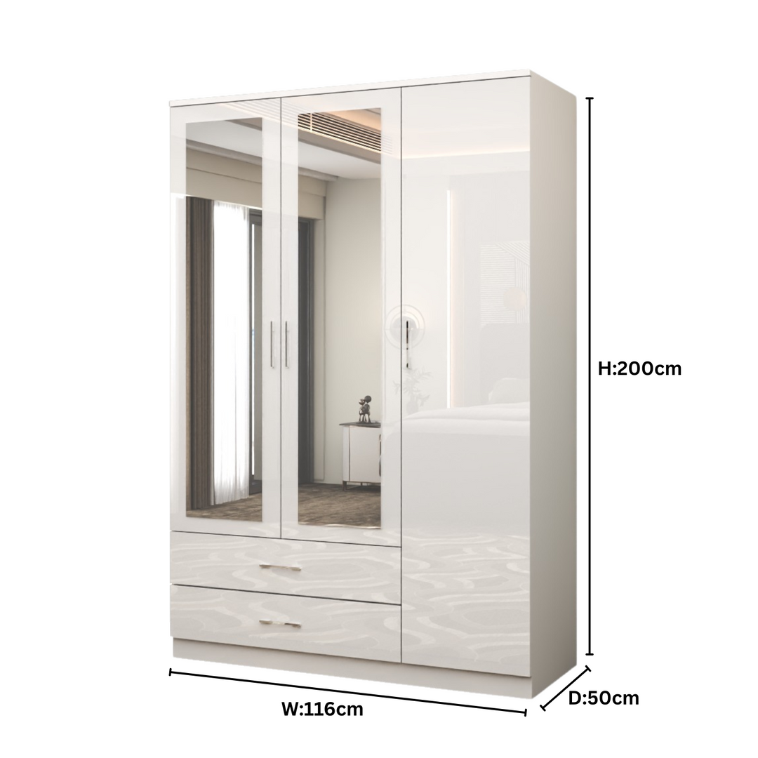 Modern High Gloss 3-Doors Wardrobe