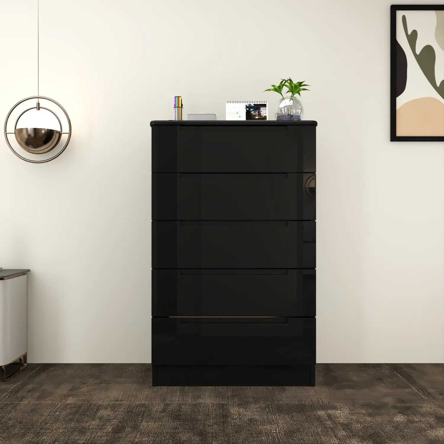 Astoria 5 Drawers Chest Black