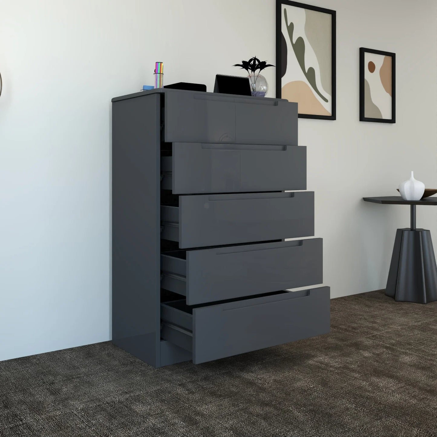 Astoria 5 Drawers Chest DarkGray
