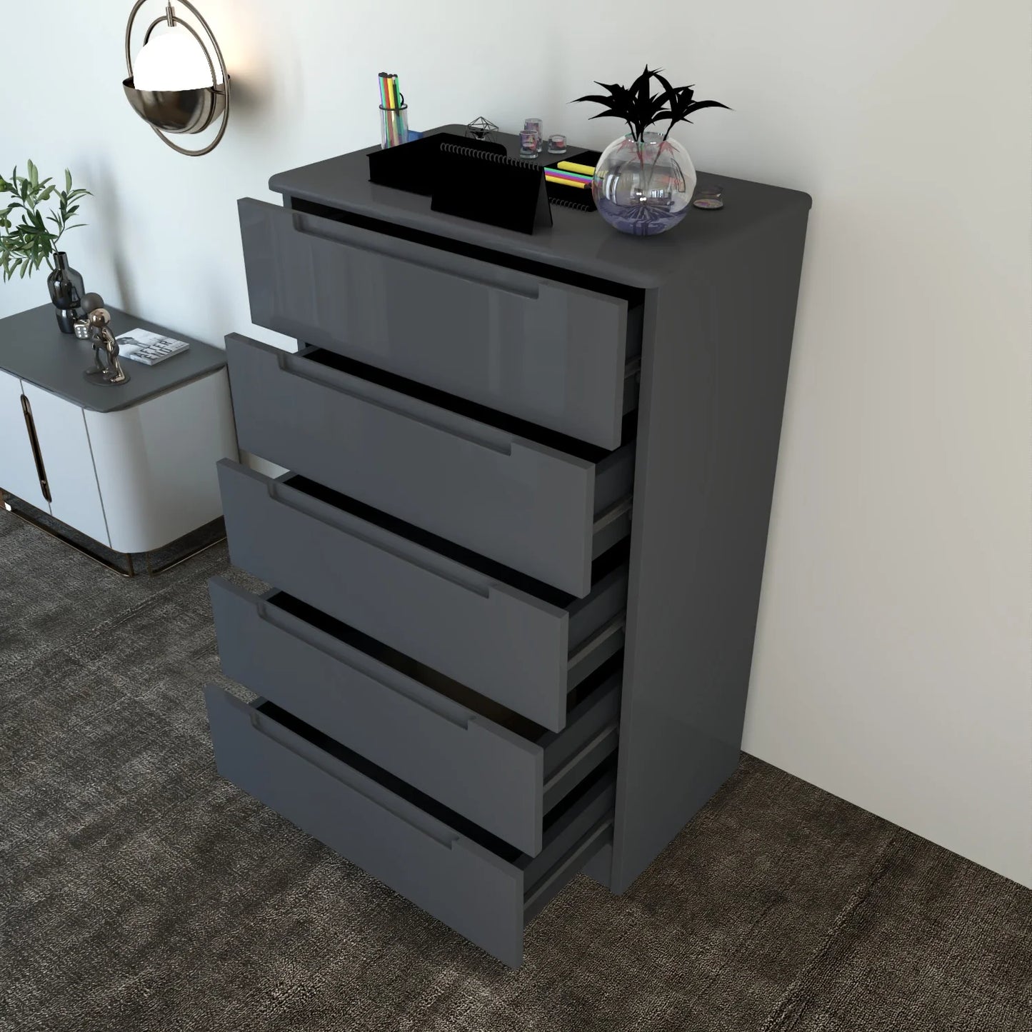 Astoria 5 Drawers Chest DarkGray