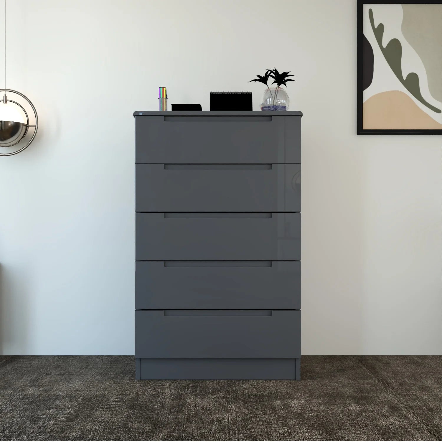 Astoria 5 Drawers Chest DarkGray