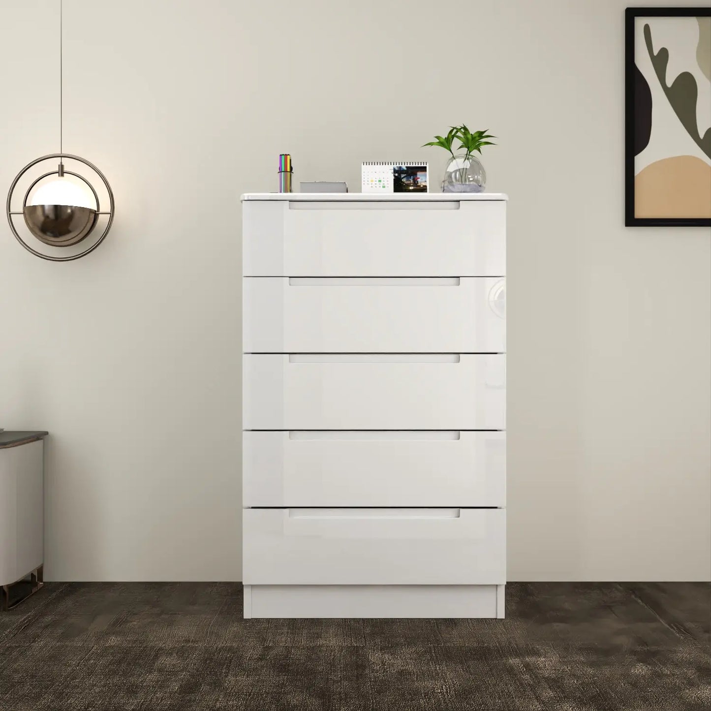 Astoria 5 Drawers Chest White