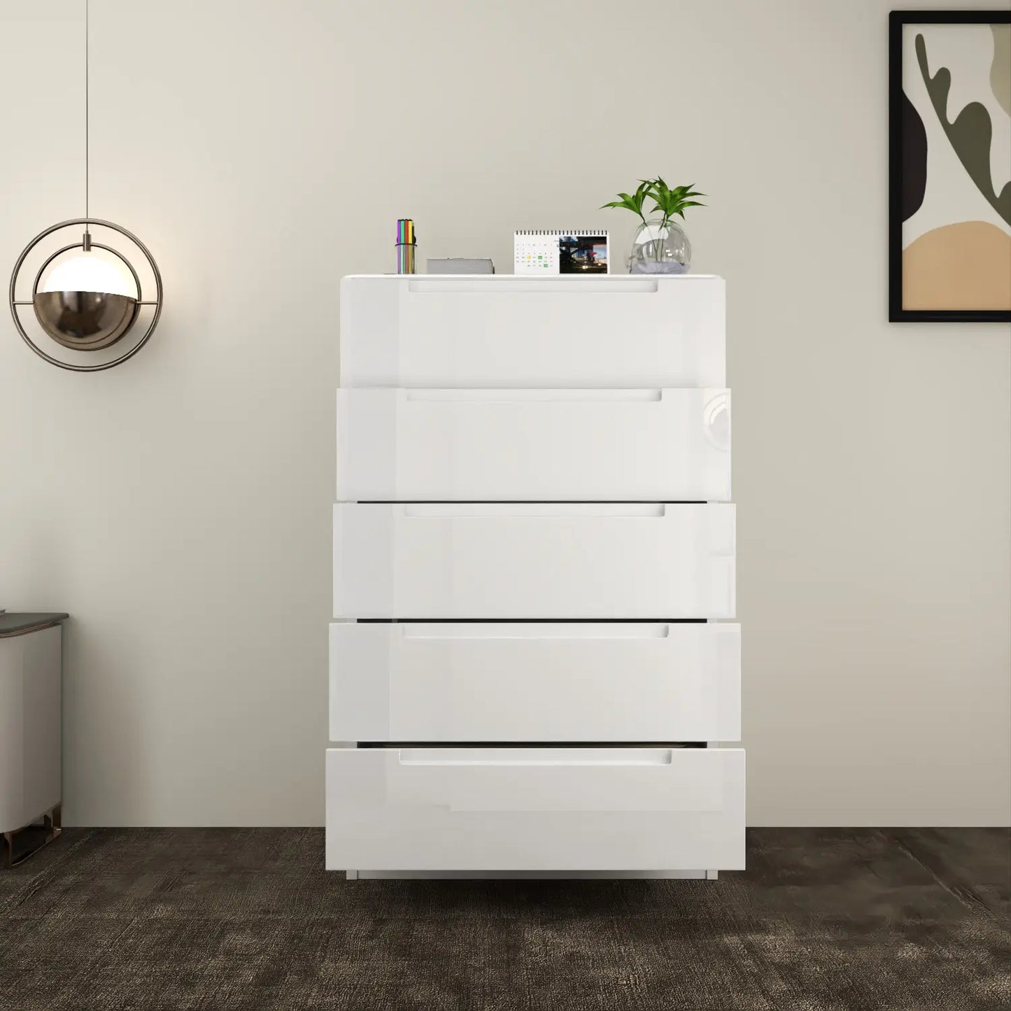 Astoria 5 Drawers Chest White