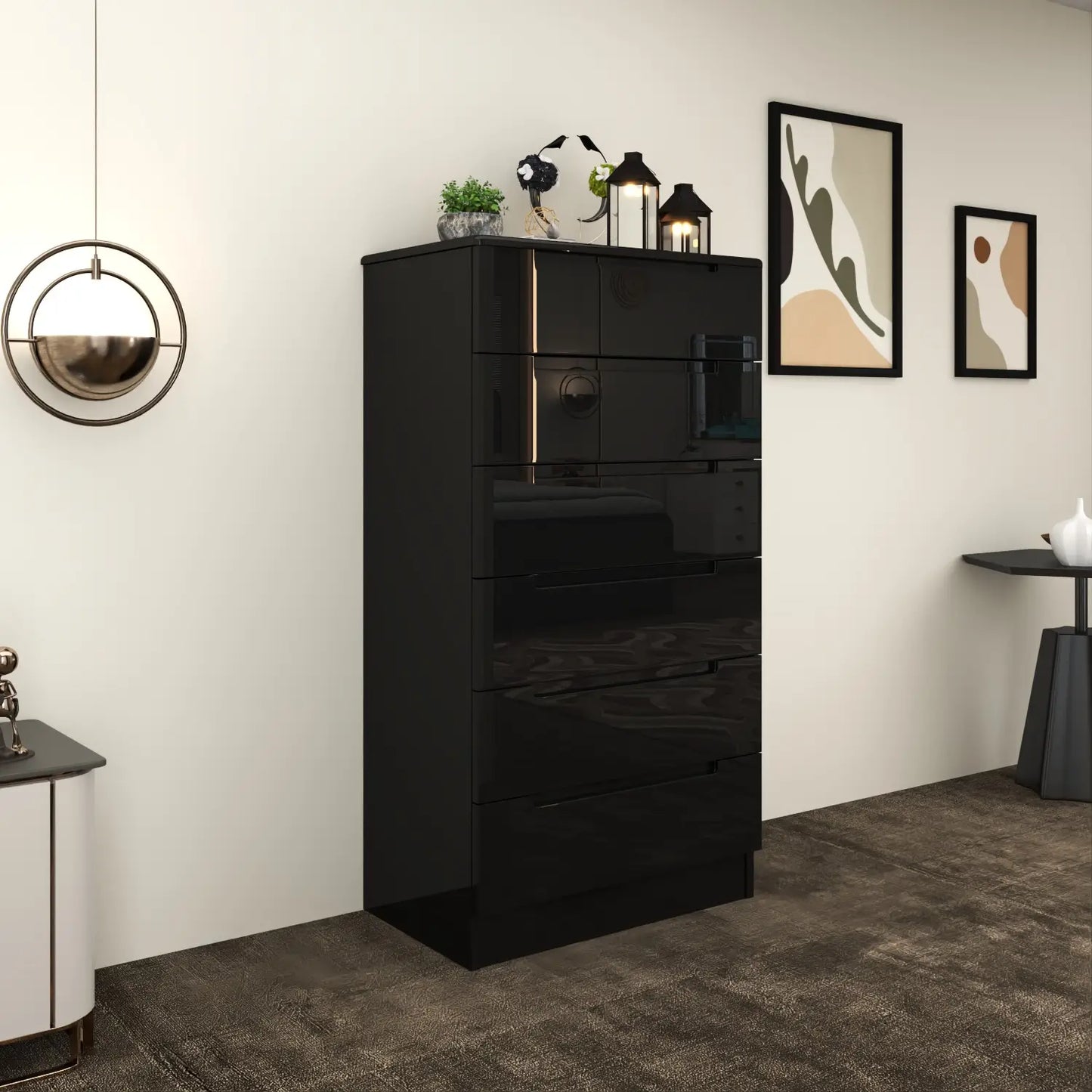 Astoria 6 Drawers Chest Black